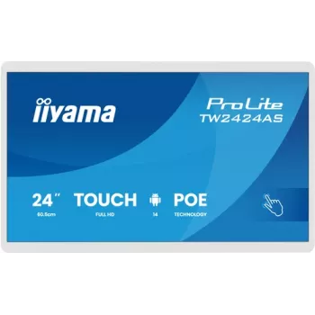 Iiyama ProLite TW2424AS-W3P 24-tolline Full HD IPS 10-punktiline puuteekraaniga monitor Android 9.0, Quad-Core, 2GB RAM, 16GB salvestusruum, Wi-Fi, Bluetooth, HDMI, USB, must
