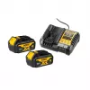 DEWALT DCB1104 18V XR 4A laadija koos 2x 4.0Ah Li-Ion akuga komplekt