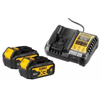 DEWALT DCB1104 18V XR 4A laadija koos 2x 4.0Ah Li-Ion akuga komplekt