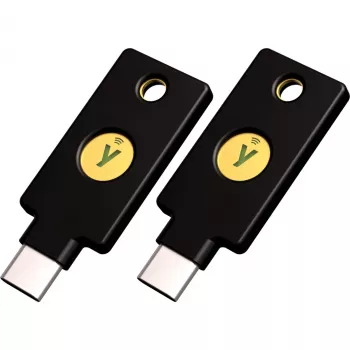 YubiKey 5C NFC turvavõti (must/kuldne, 2-pakk)