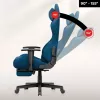 Huzaro Force 5.7 Sinine ergonoomiline mängutool - PU nahk, reguleeritavad käetoed, kallutatav seljatugi, nimme- ja kaelapadjad
