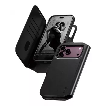 CARE by PanzerGlass Tango Flip-ümbris Apple iPhone 17 Pro Max jaoks - MagSafe ühilduv - vegan nahk - must
