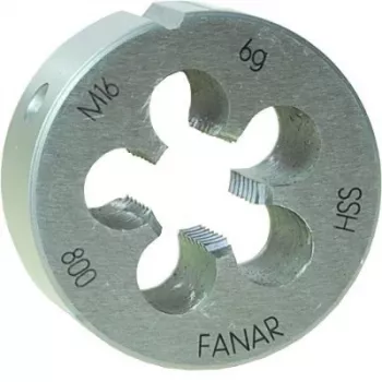 FANAR DIE M20x1 HSS800F ümmargune keermelõikur, meetriline M20 x 1,0 mm, kiirteras, paremakäeline, 6g