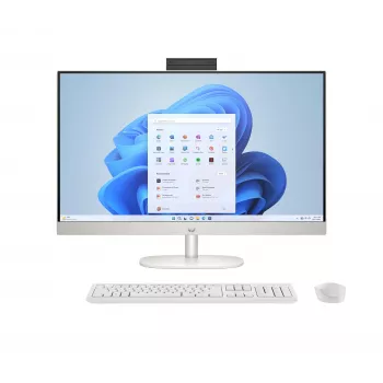 HP All-in-One 27-cr1002nq 27-tolline QHD puuteekraaniga All-in-One arvuti - Intel Core Ultra 7 155U, 16GB DDR5, 512GB SSD, Windows 11 Home, keraamiline valge