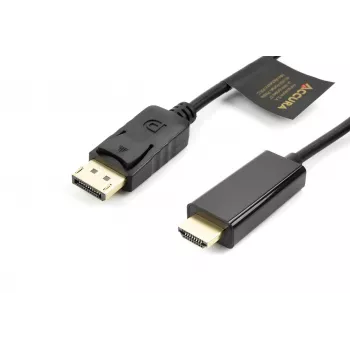 Accura DisplayPort-HDMI-kaabel 3,0 m 4K@60Hz 18Gbps HDCP 2.2 kullatud pistikutega, must