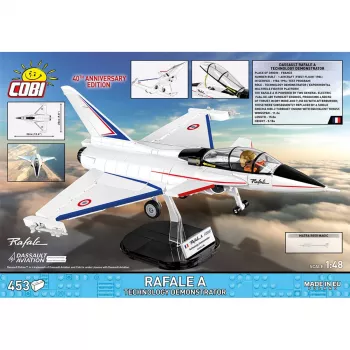 COBI Armed Forces Dassault Rafale C hävituslennuki ehituskomplekt - 441 tükki, mõõtkavas 1:48, pilootkujuga ja alusega