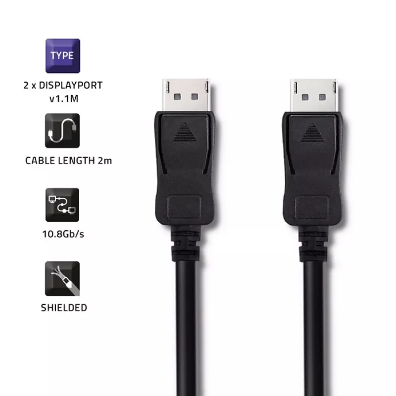 Qoltec DisplayPort 1.1 kaabel, isane-isane, 4K, 2m, must