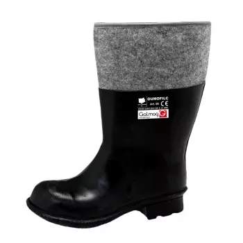 Unisex vildiga vooderdatud kummist Wellington saapad, veekindlad, libisemiskindlad, suurus 42 (UK 8), must