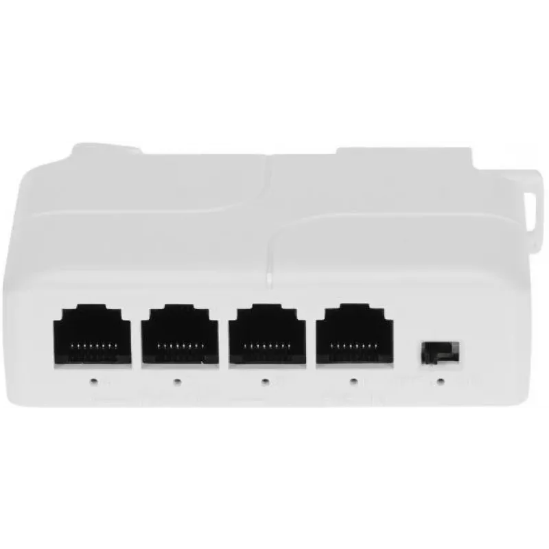 DELTA SPT-POE/3-POE-DIN-E 4-pordiline DIN-liistu PoE-lüliti/pikendaja, 3x PoE väljund 30W, 10/100 Mbps, haldamata, -40 kuni 75°C