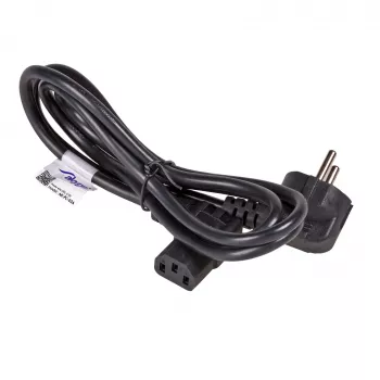 Akyga AK-PC-02A nurgpistikuga toitekaabel, CEE 7/7 – IEC C13 90°, 1,5 m, must