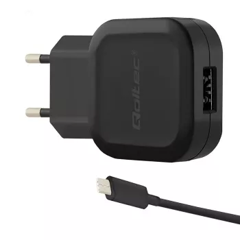 Qoltec 12W 5V 2.4A USB + USB-C seinadapter