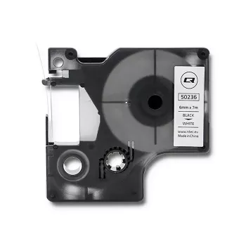 QOLTEC märgistuslint DYMO D1 43613 jaoks, 6mm x 7m, valge musta trükiga