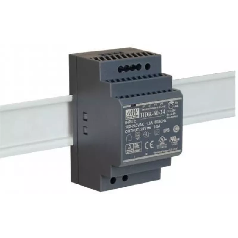 PULSAR DIN-liistu toiteplokk Mean Well HDR-60-24 24V/60W/2.5A