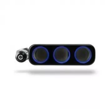 Xblitz R3 3-pesaline auto toitejaotur 2 USB-pordiga, 12V/24V, 120W, 70cm kaabel, must