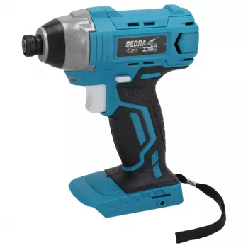DEDRA DED7045 18V harjata juhtmeta löökkeeraja, max pöördemoment 170 Nm, 1/4 inch kuuskantpadrun, 3-kiiruseline elektrooniline juhtimine, LED-tuli, vööklamber ja pehme käepide – ainult tööriist