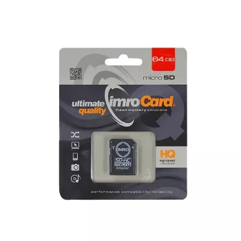 IMRO microSDHC 64GB Class 10 U1 V10 mälukaart SD-adapteriga
