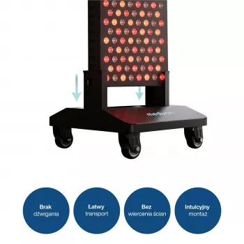 MEDIVON Lumera Stand liikuv alus Lumera Plus ja Lumera Max LED-paneelidele, 4 ratast, must