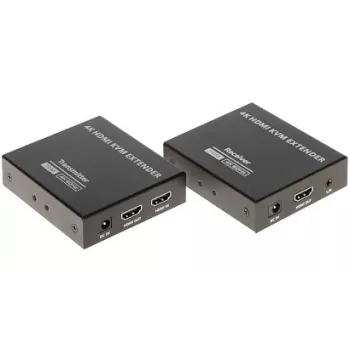 HDMI + USB KVM pikendaja üle IP, 4K@30Hz, 120 m, PoE, IR, metallist
