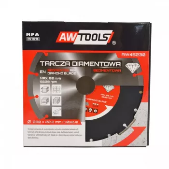 AWTOOLS AW45351 Teemantlihvimistass 125 mm Turbo segment betoonile, müüritisele, kivile - kuivlihvimine, 22,23 mm ava