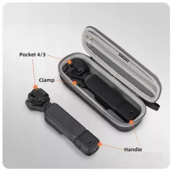 SUNNYLIFE kõva ümbris karabiiniga DJI Osmo Pocket 4 / 3 jaoks - Hall