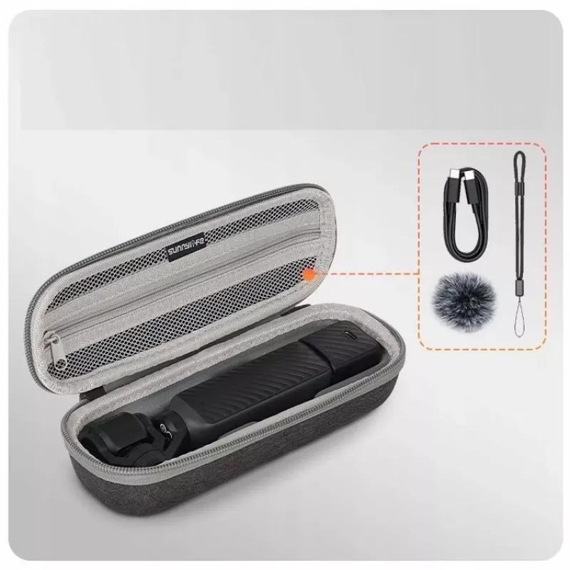 SUNNYLIFE kõva ümbris karabiiniga DJI Osmo Pocket 4 / 3 jaoks - Hall