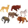 LEAN TOYS 6 metslooma kujukest komplekt, elevant, lõvi, ninasarvik, tiiger, sebra, kaelkirjak