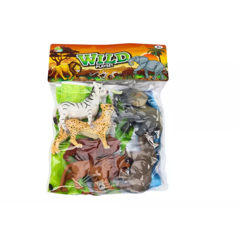 LEAN TOYS 6 metslooma kujukest komplekt, elevant, lõvi, ninasarvik, tiiger, sebra, kaelkirjak