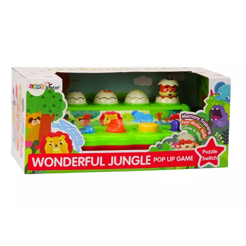 LEAN TOYS Hüppavad Loomad Hariv Tegevuspaneel Helidega Lastele Alates 12 Kuust