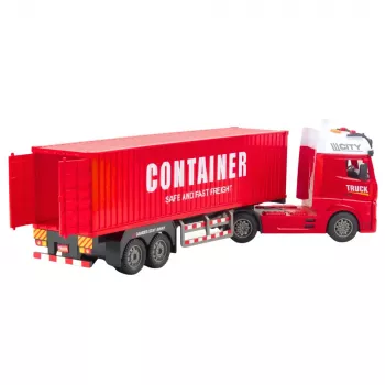 LEAN TOYS Transpordiveok konteineriga, tulede ja helidega, punane