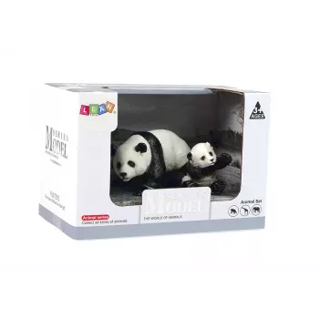 LEAN TOYS 2 panda kujukese komplekt noore pandaga Animals of the World seeria