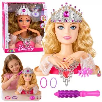 LEAN TOYS Beauty Fashion Styling Peak nukuga aksessuaaridega, blondide juustega, 25 cm, lastele alates 3. eluaastast