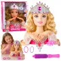 LEAN TOYS Beauty Fashion Styling Peak nukuga aksessuaaridega, blondide juustega, 25 cm, lastele alates 3. eluaastast