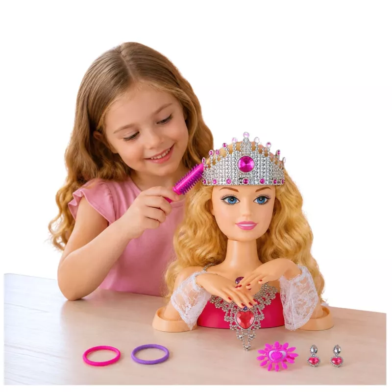 LEAN TOYS Beauty Fashion Styling Peak nukuga aksessuaaridega, blondide juustega, 25 cm, lastele alates 3. eluaastast