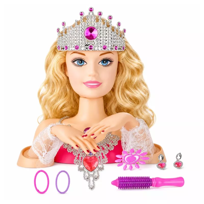 LEAN TOYS Beauty Fashion Styling Peak nukuga aksessuaaridega, blondide juustega, 25 cm, lastele alates 3. eluaastast