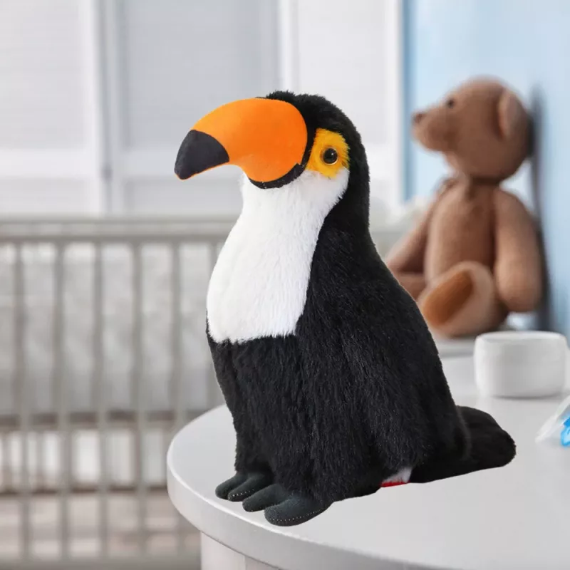 LEAN TOYS Plüüsist Tukaanilind Plüüsist Mänguasi Maskott Pehme Mänguasi Valge 30cm