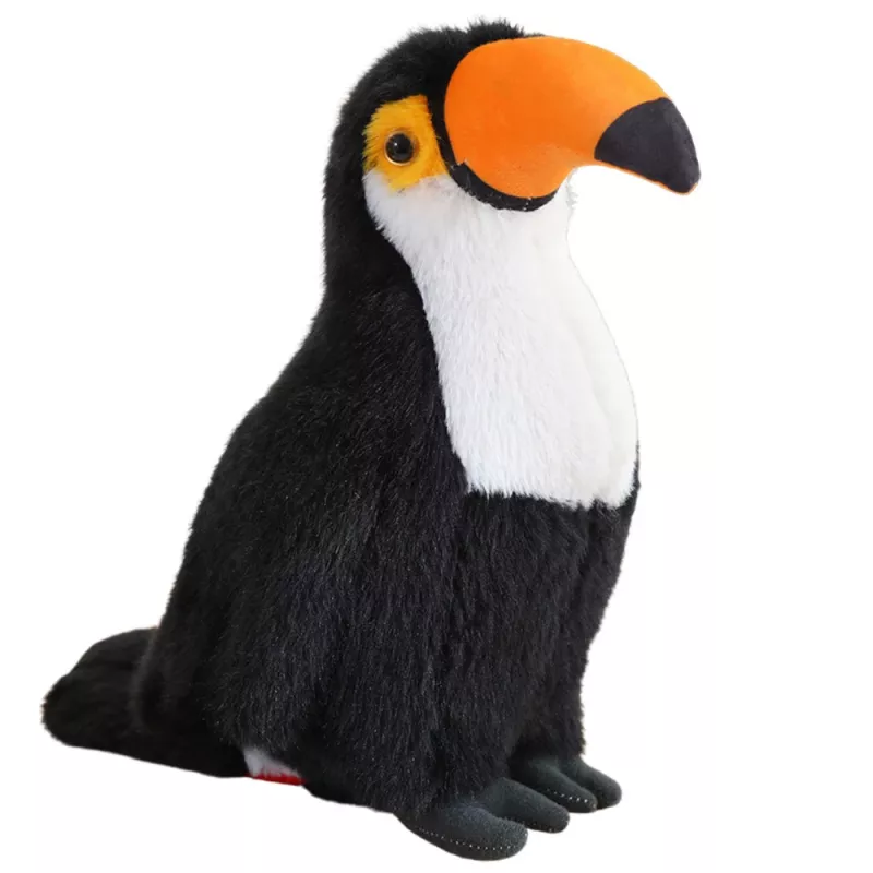 LEAN TOYS Plüüsist Tukaanilind Plüüsist Mänguasi Maskott Pehme Mänguasi Valge 30cm