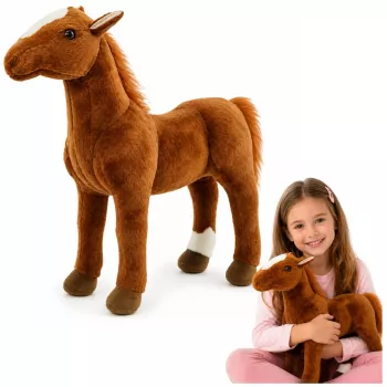 LEAN TOYS Pruun plüüsist hobune topis 40cm