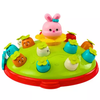 LEAN TOYS Mängukaar Mänguhaamriga Porgandite Löömine Hüppav Jänes