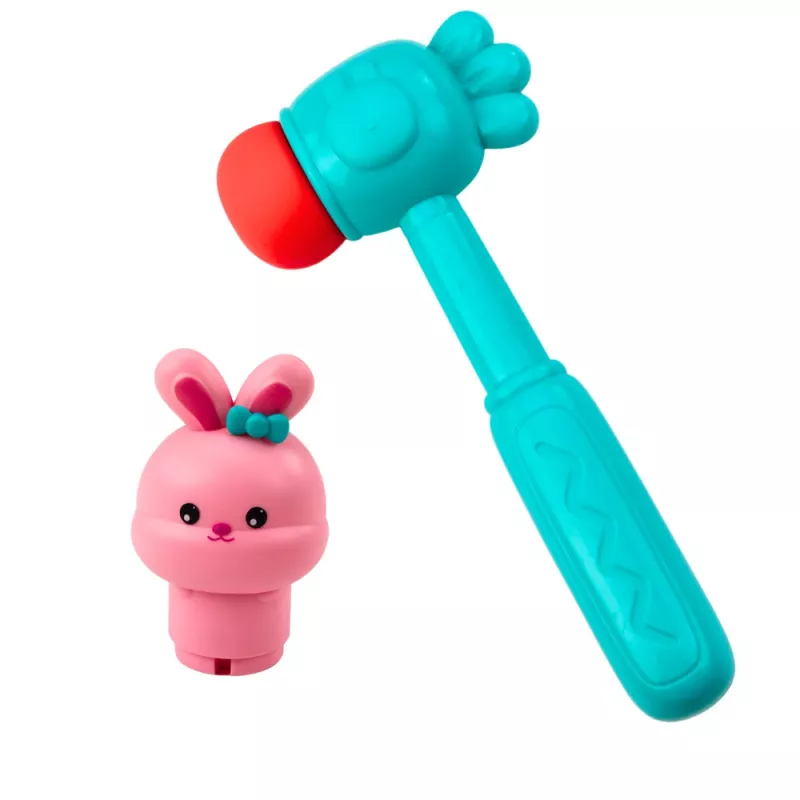 LEAN TOYS Mängukaar Mänguhaamriga Porgandite Löömine Hüppav Jänes