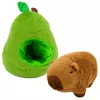 LEAN TOYS Roheline avokaado capybaraga 2-in-1 pööratav plüüšmänguasi 35 cm