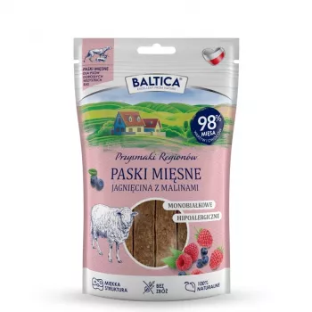 BALTICA Meat Strips Lamb with Raspberries – Grain-Free Dog Treat – 90 g