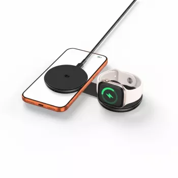 TECH-PROTECT A55 2-in-1 Magnetiline MagSafe juhtmevaba laadija 25W Qi2.2 Must