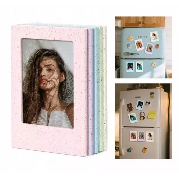 LOVEINSTANT 5x Magnetiline Fotoraam Komplekt Fujifilm Instax Mini jaoks – Pastelsed Värvid, Külmikukinnitus