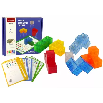 LEAN TOYS Magic Magnetic Cube 7 Elements - Magnetiline 3D- pusle, 7 tükki, mitmevärviline, õppemänguasjaks alates 6. eluaastast