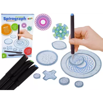 LEAN TOYS Spirograph õppevahend – Geomeetriline joonistuskomplekt lastele alates 6. eluaastast