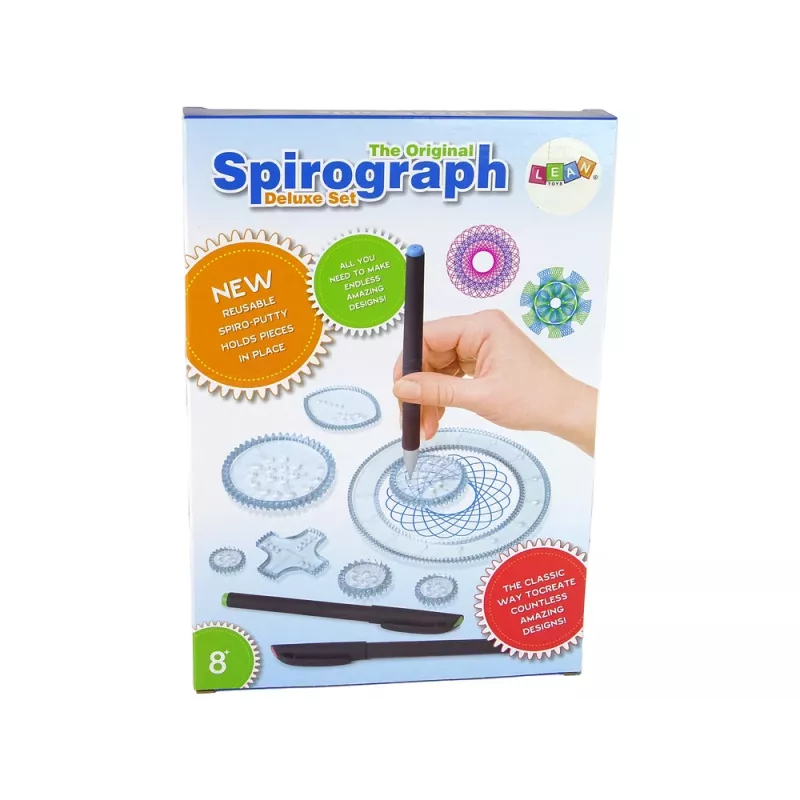 LEAN TOYS Spirograph õppevahend – Geomeetriline joonistuskomplekt lastele alates 6. eluaastast