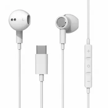 Beline USB-C kõrvaklapid kõrvasisese disainiga, mikrofoni ja kaugjuhtimispuldiga, valge