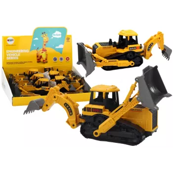 LEAN TOYS roomik-ekskavaator ehitusmasin 2 kopaga, kollane