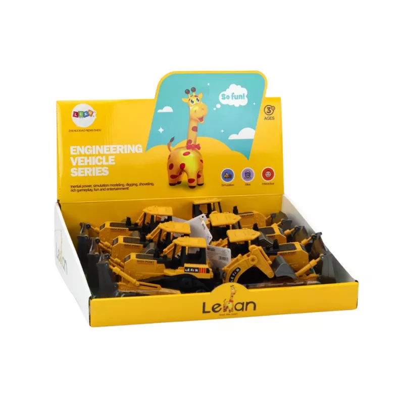 LEAN TOYS roomik-ekskavaator ehitusmasin 2 kopaga, kollane