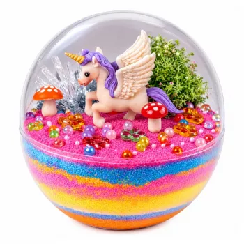 LEAN TOYS Kristallikasvatuse eksperimendikomplekt Unicorn Terrarium DIY Lights